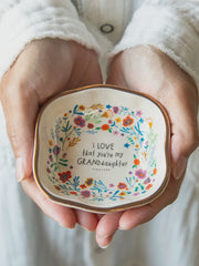 Natural Life Antiqued Trinket Bowl - Granddaughter