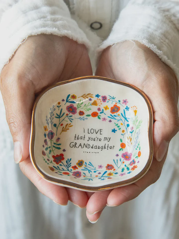 Natural Life Antiqued Trinket Bowl - Granddaughter