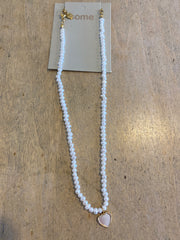 Some Pearl Necklace with Heart