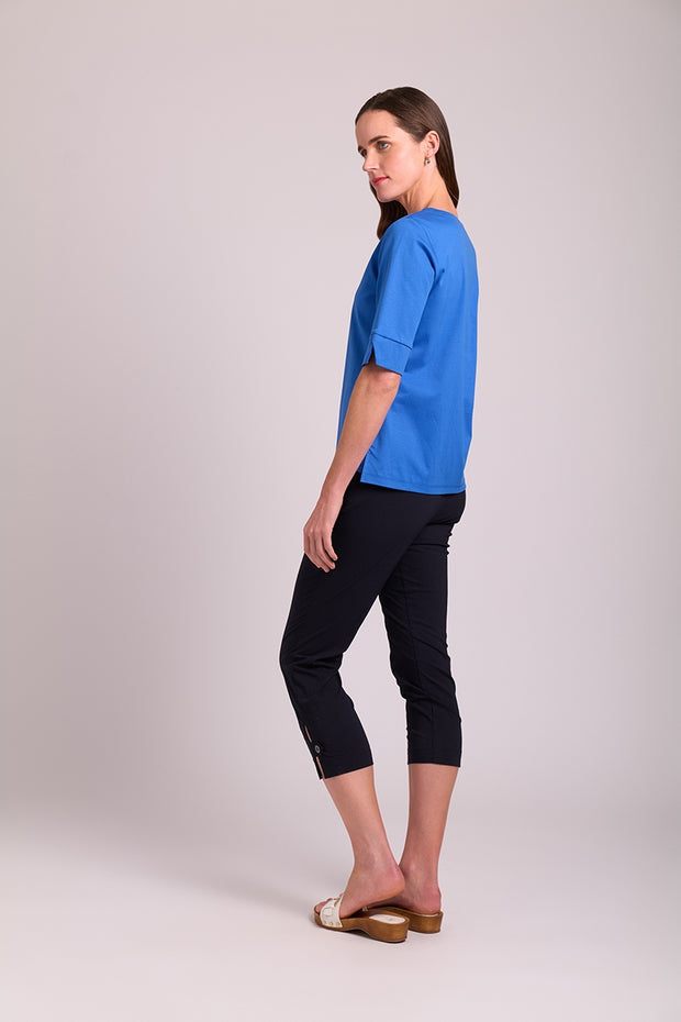 Esplanade Mercerised Cotton V Neck Elbow Sleeve Tee TP14166