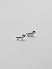 Some Sterling Silver Dachshund Dog Stud Earrings 170