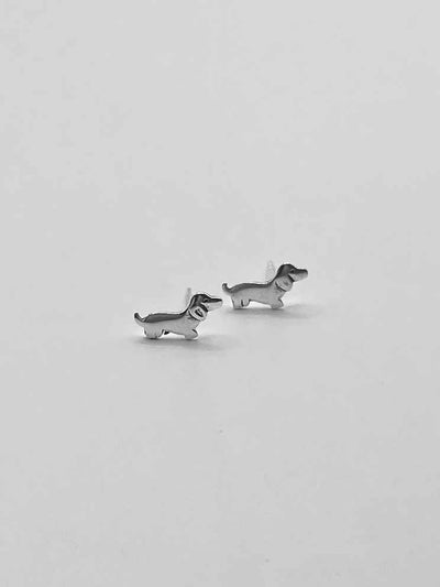 Some Sterling Silver Dachshund Dog Stud Earrings 170