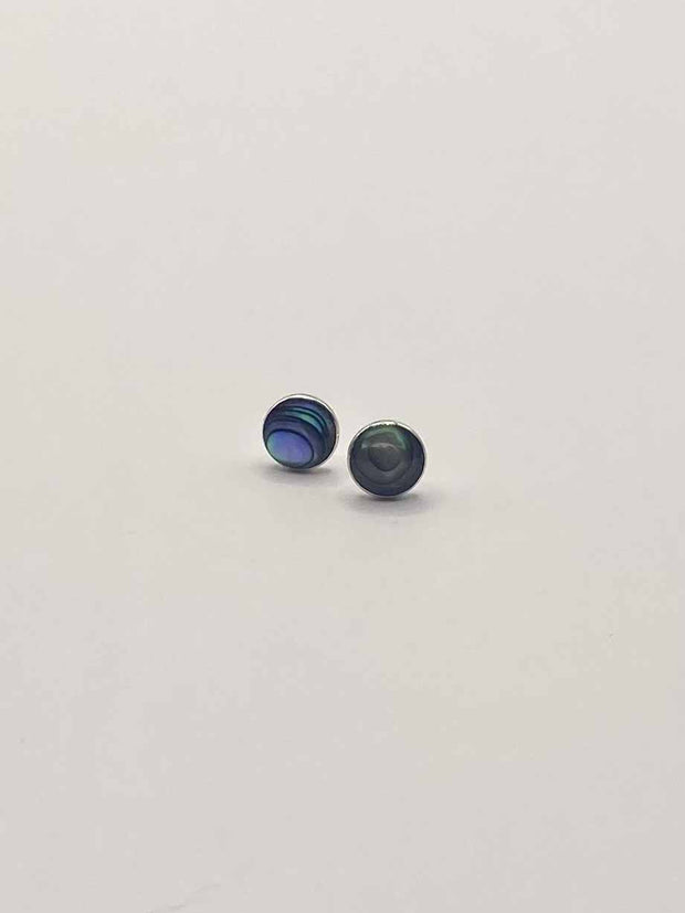 Some Sterling Silver Round Pāua Stud Earrings 176