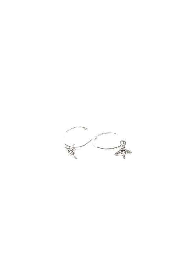 Some Sterling Silver Bee on Hoop Earrings 260