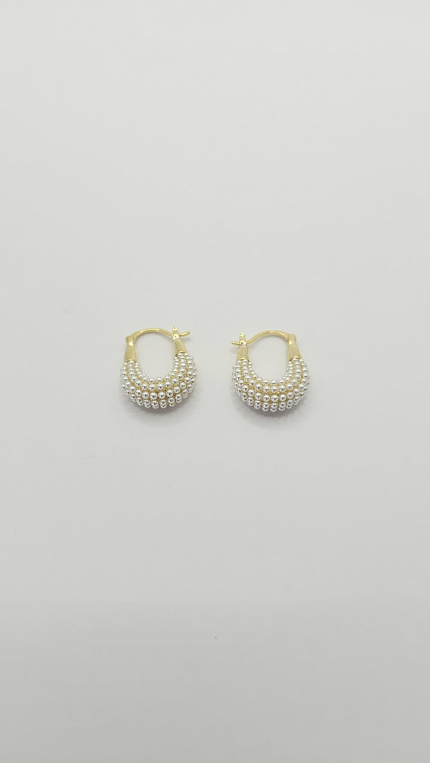 Some Micro Pearl Hoop Drop Earrings 276