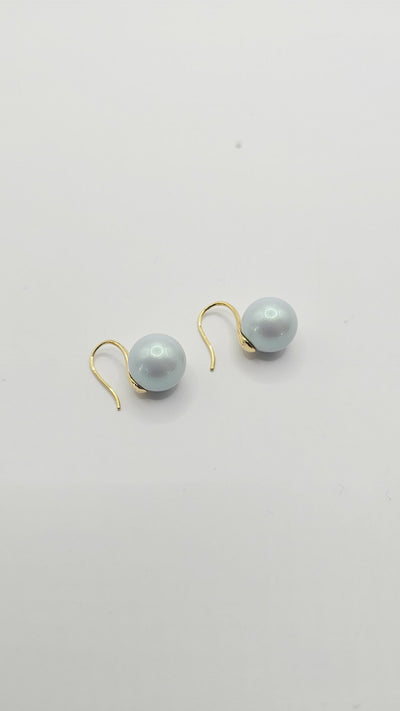 Some Blue Pearl Bead Hook Earrings 283