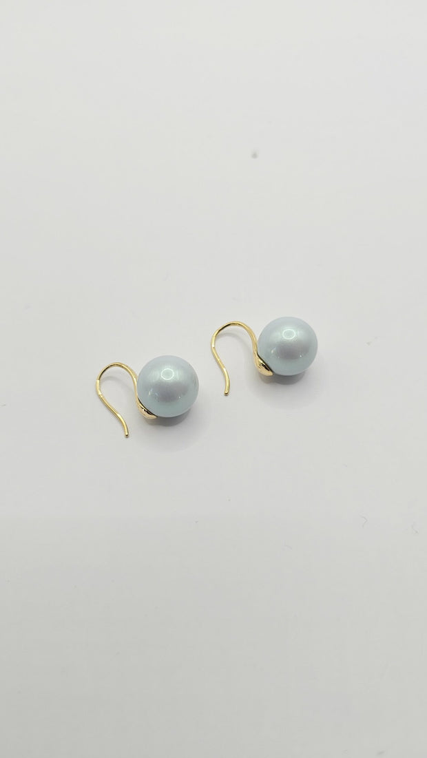 Some Blue Pearl Bead Hook Earrings 283