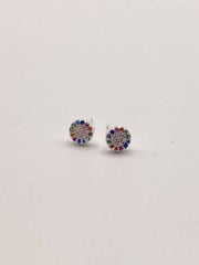 Some Sterling Silver Multi Coloured Stud Earrings 417