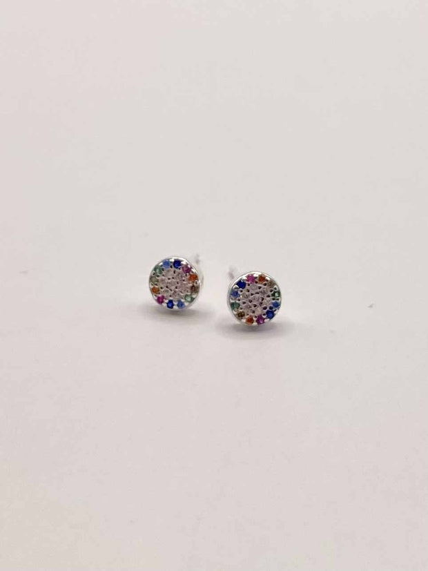 Some Sterling Silver Multi Coloured Stud Earrings 417