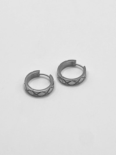 Some Stainless Steel Criss Cross Silver Coloured Earrings 450