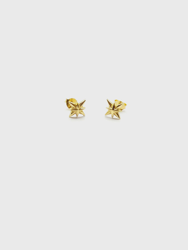 Some Sterling Silver Gold Plated Star Cross Stud Earrings 935