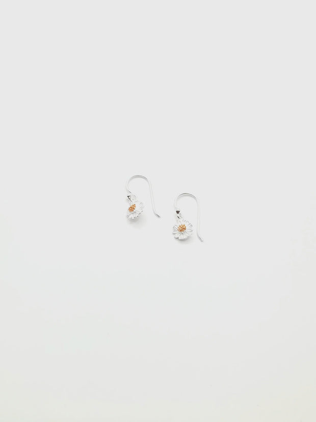 Some Sterling Silver Rose Gold Centre Daisy Hook Earrings 939