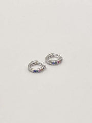 Some Sterling Silver Huggie Earrings 948F Multi
