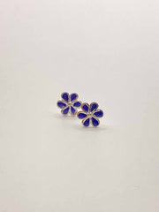 Some Sterling Silver Sweet Blue Flower Stud Earrings 949