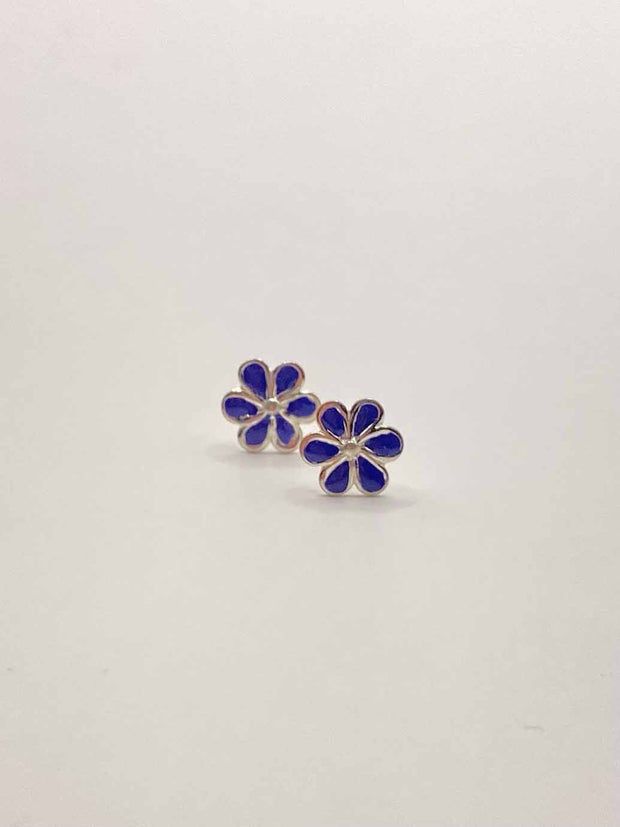 Some Sterling Silver Sweet Blue Flower Stud Earrings 949