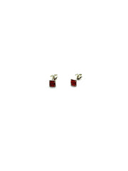 Some Sterling Silver Red Rhombus Stud Earrings 972