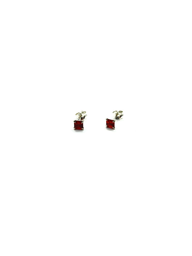 Some Sterling Silver Red Rhombus Stud Earrings 972