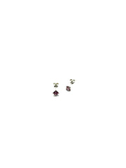 Some Sterling Silver Purple Rhombus Stud Earrings 973