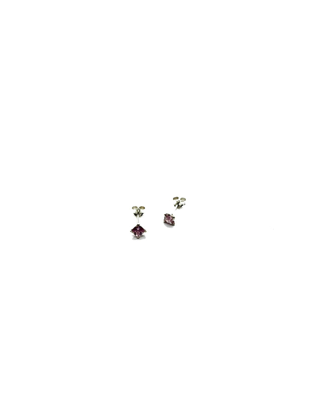 Some Sterling Silver Purple Rhombus Stud Earrings 973