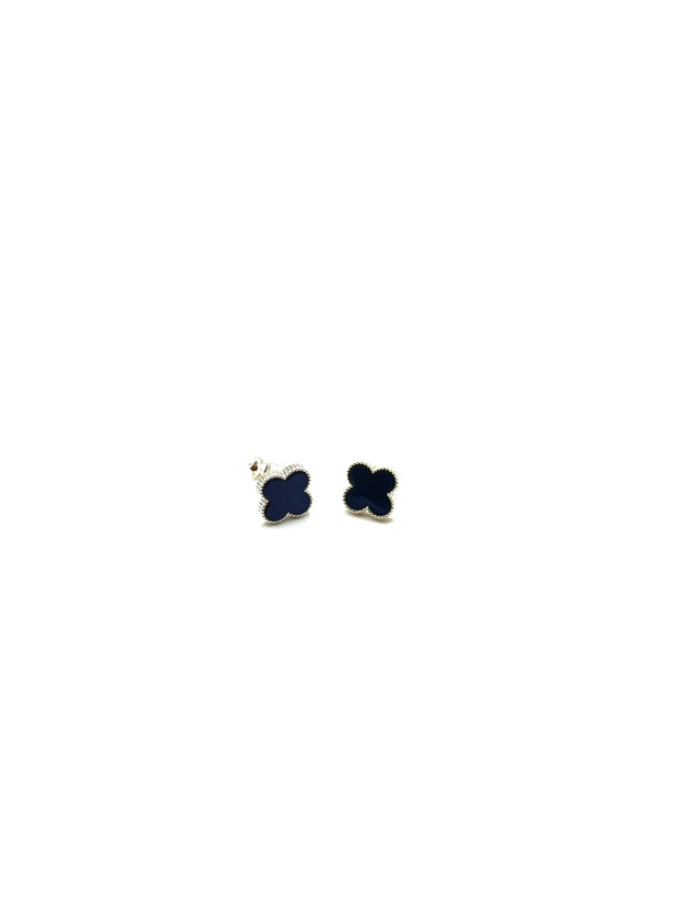 Some Sterling Silver Blossom Black Stud Earrings 983