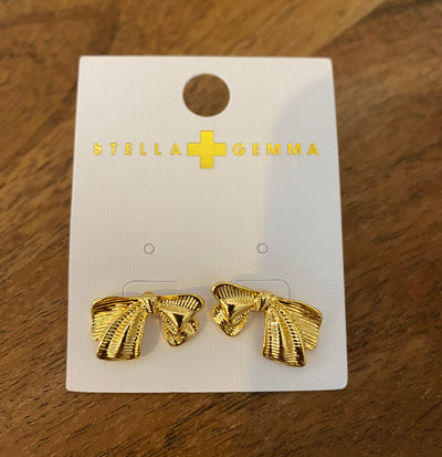 Stella and Gemma 8372  Gold Bowtiful Earrings