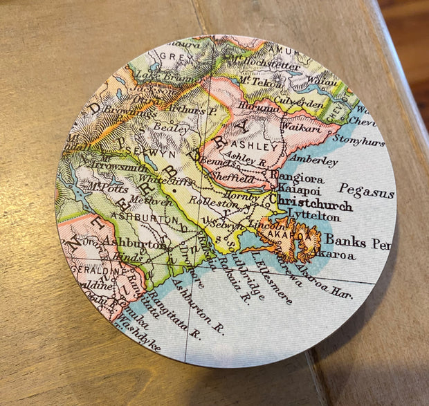 100% NZ Vintage Map  Coaster