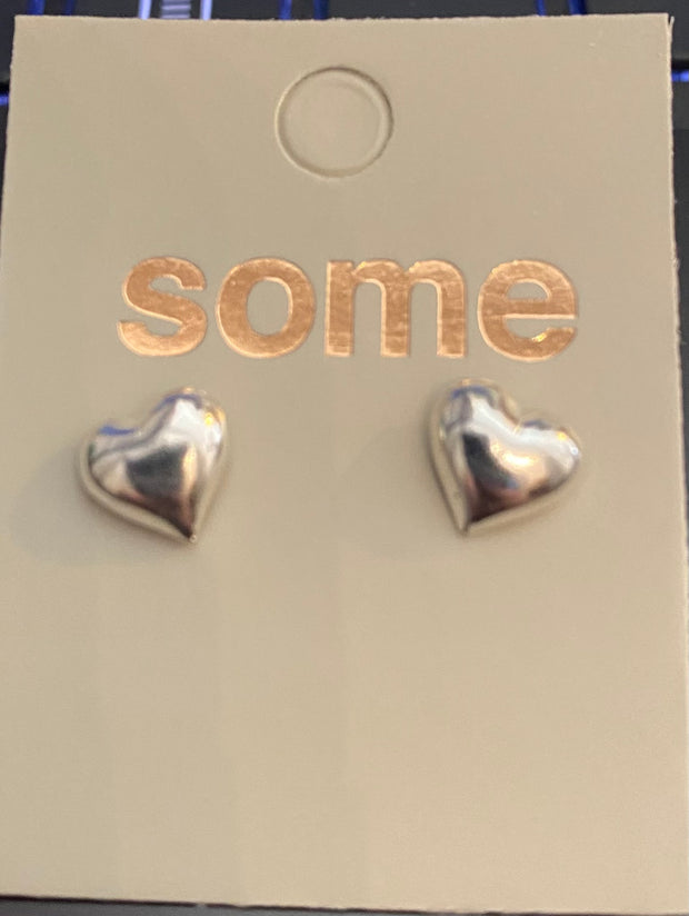 Some Sterling Silver Heart Stud Earrings 529