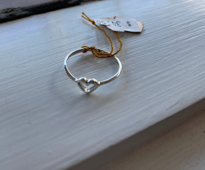 Some Sterling Silver Ring with Cut Out Heart 322