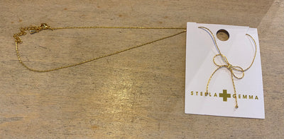 Stella and Gemma Gold Petite Bow Necklace 9657