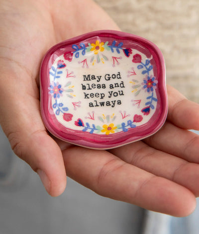 Natural Life artisan trinket dish - God Bless 066