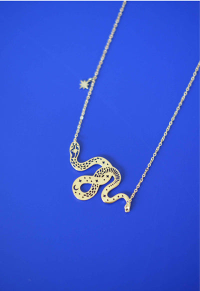 Some Gold Coloured Snake Necklace 077