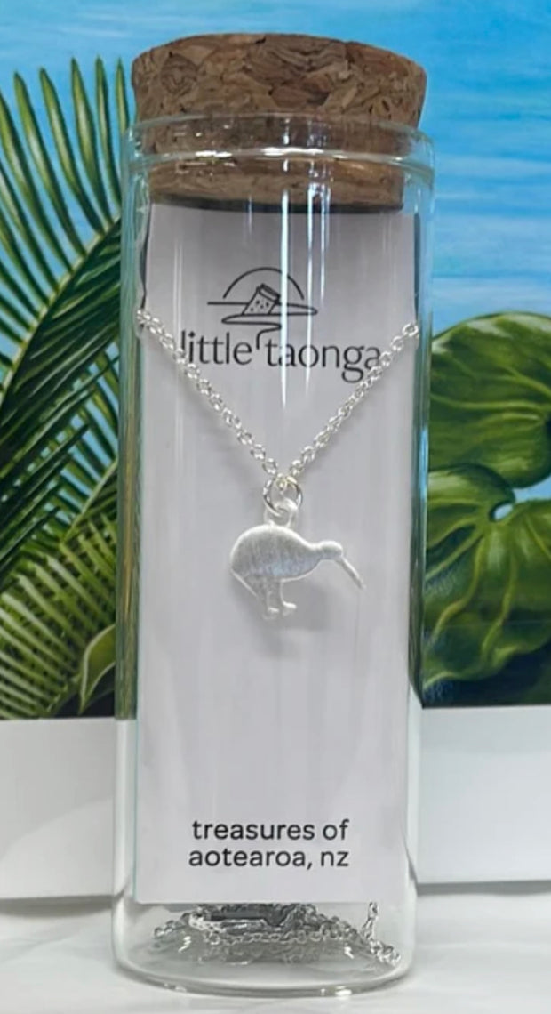 Little Taonga Silver Plated Kiwi Necklace LTSK001