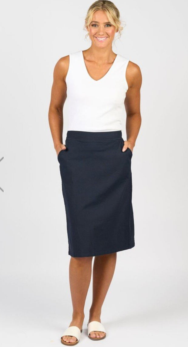 Vassalli 7067 Flat Front Pull On Skirt