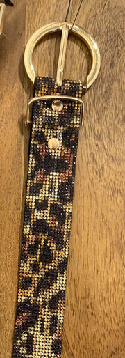 Antler Leopard Rhinestone Belt LRB