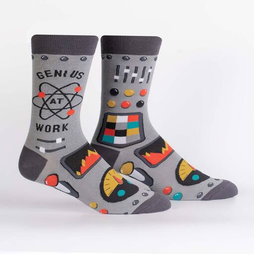 Sock It To Me Genius at Work - Men's/ Large Unisex Crew Socks -  435