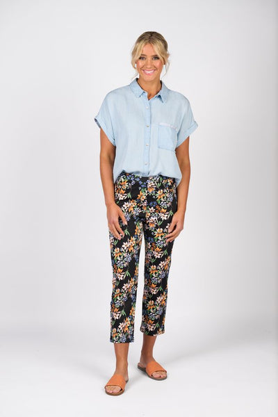 Vassalli Grove 274LW Printed Slim Leg 7/8 Length Lightweight Pull on Pant