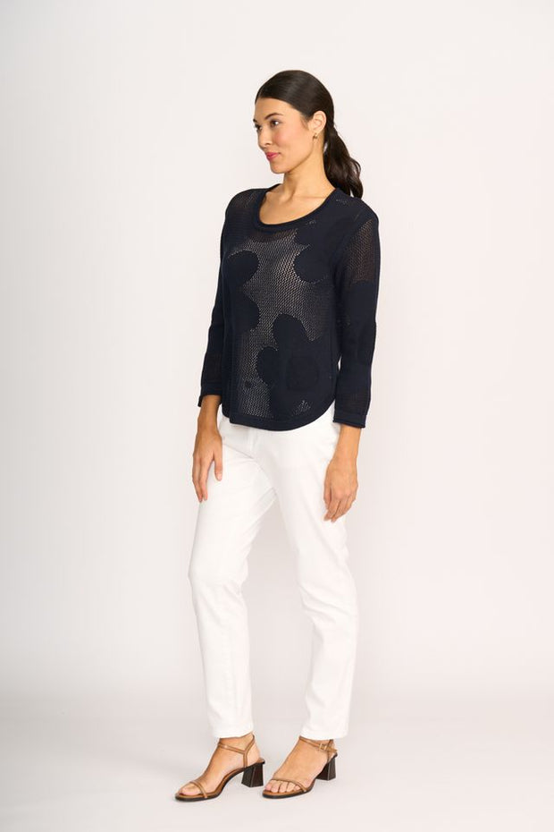 Foil Make My Daisy Sweater True Navy TP14608