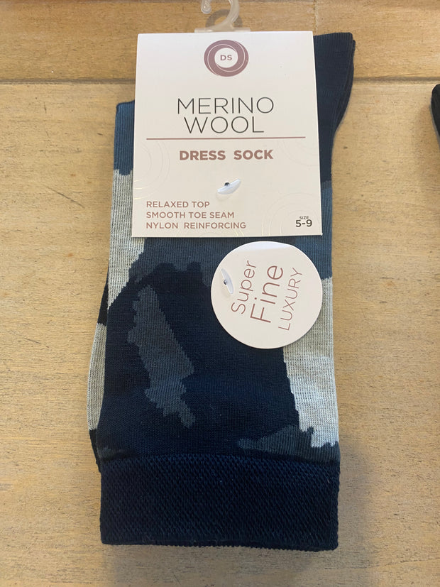 DS Women's Merino Dress Sock Jagged Edge Abstract 960359