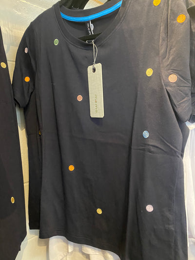 Memo True Navy Dots Embroidery T-Shirt TP13804