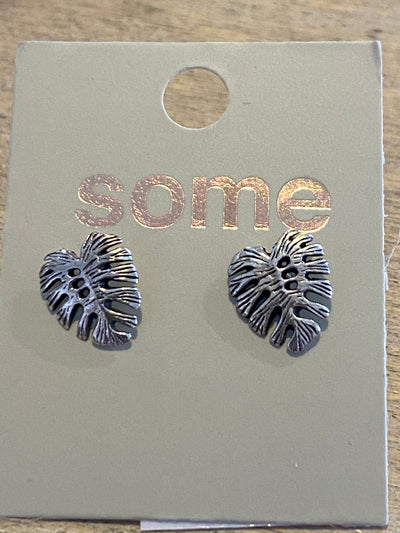 Some Sterling Silver Monstera Stud Earrings 701
