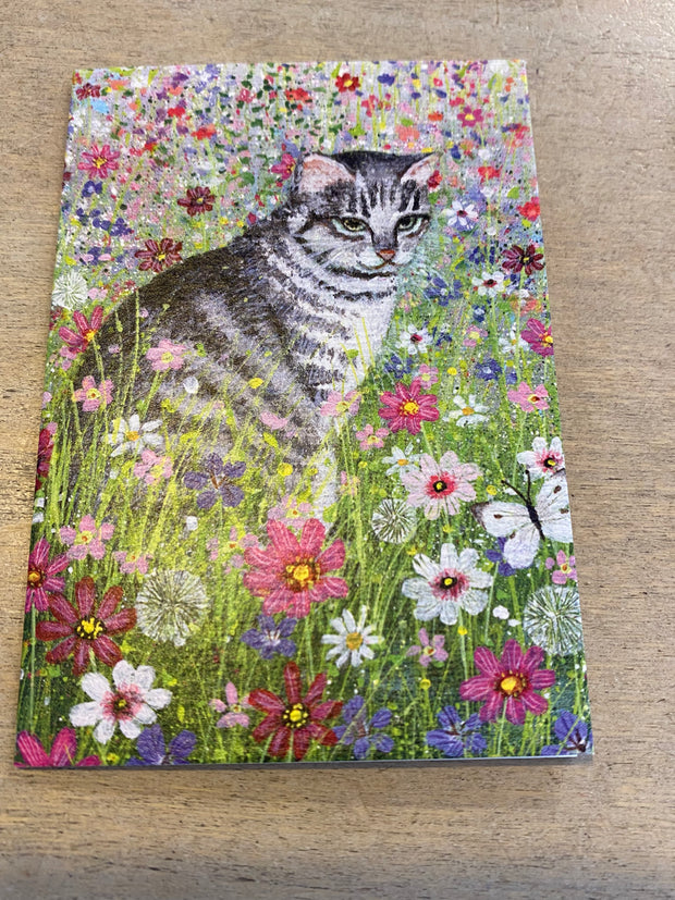 Coast and Country Mini Notecard Cat in a Cottage Garden