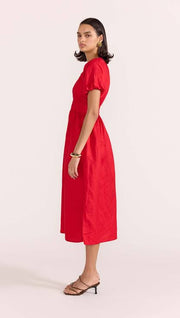 Staple the Label Amana Midi Dress in Red 2406452