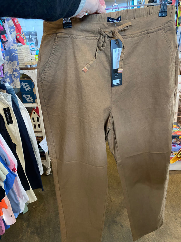 Vassalli 5791A 7/8 Length Slim Leg Elastic Waist Pants