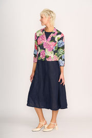 Foil Linen Festival Event Dress in Midnight TP14653