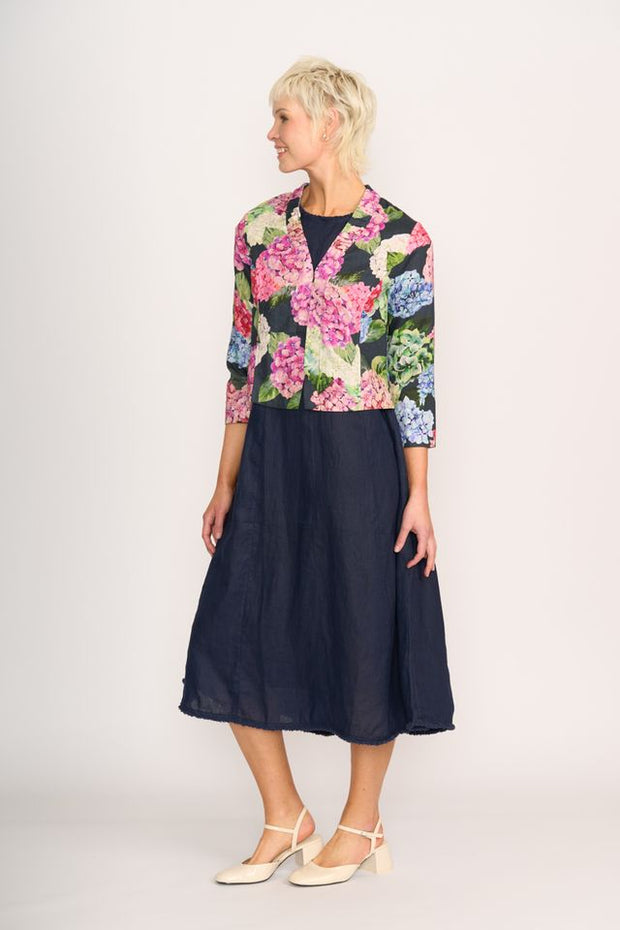 Foil Linen Festival Event Dress in Midnight TP14653
