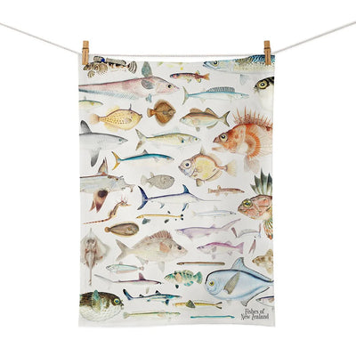 100% NZ Fishes of NZ Tea Towel 02