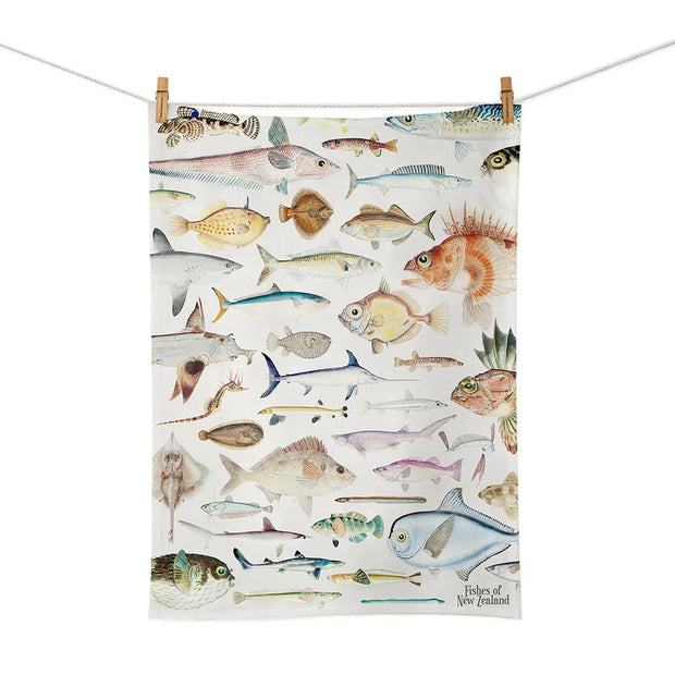 100% NZ Fishes of NZ Tea Towel 02