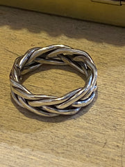 Some Large Sterling Silver Braid Ring 335