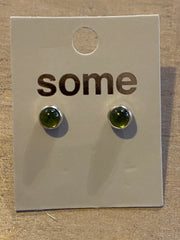 Some Sterling Silver Peridot Stud Earrings 387