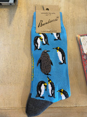 Bamboozld Pesto the Penguin Men's Bamboo Sock in Sky